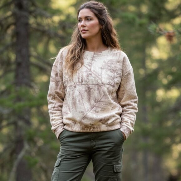 REI Cooperative Campout Sweatshirt Size L Alava Ferns White Oak Cotton Pullover - Picture 1 of 11